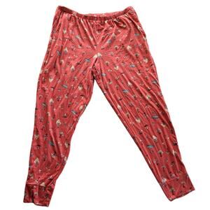 Joyspun Pajamas Pants Women 2X PJ bottoms mushrooms pockets joggers Comfy